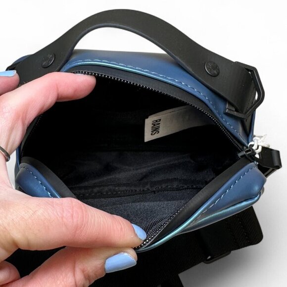 RAINS Box Bag Micro W3 Crossbody - Laser Blue NWT, Unisex - Picture 11 of 15